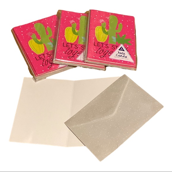 Cactus Notecards - Blank Greeting / Thank You Cards - 32 total - Pink Green NWT - Picture 3 of 3